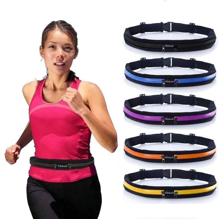 2-Pack: Slim Waist Pocket Running Belt by DailySale