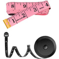2-Pack: Soft Fashion Pink and Retractable Black Measuring Tape Set by DailySale