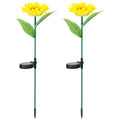 2-Pack: Solar Powered Sunflower Lights LED Decorative Stake Lamp by DailySale