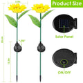 2-Pack: Solar Powered Sunflower Lights LED Decorative Stake Lamp by DailySale