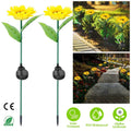 2-Pack: Solar Powered Sunflower Lights LED Decorative Stake Lamp by DailySale