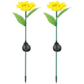 2-Pack: Solar Powered Sunflower Lights LED Decorative Stake Lamp by DailySale