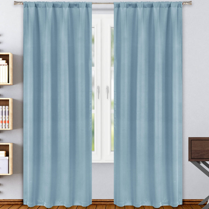 2-Pack: Solid Blackout Pole Top Window Curtain Panel by DailySale
