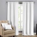 2-Pack: Solid Blackout Textured Curtain Panels with Decorative Pillow Covers by DailySale