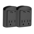 2-Pack: Surge Protector 2 Wall Outlets and 2 USB Ports by DailySale