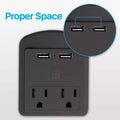 2-Pack: Surge Protector 2 Wall Outlets and 2 USB Ports by DailySale