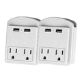 2-Pack: Surge Protector 2 Wall Outlets and 2 USB Ports by DailySale