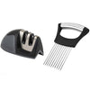 2-Pack: Ultra Sharp Knife Sharpener and Stainless Steel Vegetable and Meat Slicer Holder