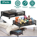 2-Pack: Under Bed Storage Container Foldable Rolling Storage Bin by DailySale
