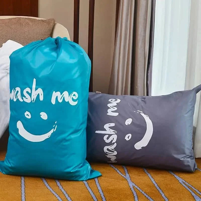 2-Pack: Wash Me Travel Laundry Bag, Machine Washable Dirty Clothes Organizer by DailySale