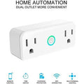 2-Pack: WIFI Smart Plug 10A Dual Smart individually Outlet by DailySale