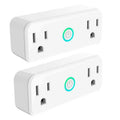 2-Pack: WIFI Smart Plug 10A Dual Smart individually Outlet by DailySale