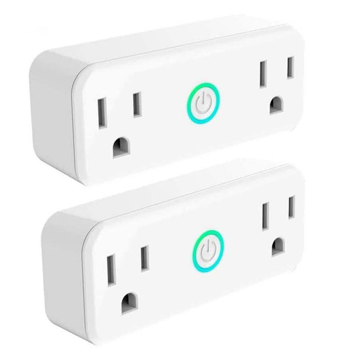 2-Pack: WIFI Smart Plug 10A Dual Smart individually Outlet by DailySale