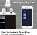 2-Pack: WIFI Smart Plug 10A Dual Smart individually Outlet by DailySale