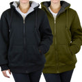 2-Pack: Women's Heavyweight Loose-Fit Sherpa Fleece-Lined Zip Hoodie by DailySale