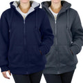 2-Pack: Women's Heavyweight Loose-Fit Sherpa Fleece-Lined Zip Hoodie by DailySale