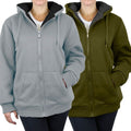 2-Pack: Women's Heavyweight Loose-Fit Sherpa Fleece-Lined Zip Hoodie by DailySale