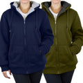 2-Pack: Women's Heavyweight Loose-Fit Sherpa Fleece-Lined Zip Hoodie by DailySale