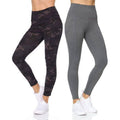 2-Pack: Women's High Waist Active Full Length Leggings with Camo and Solid Print by DailySale