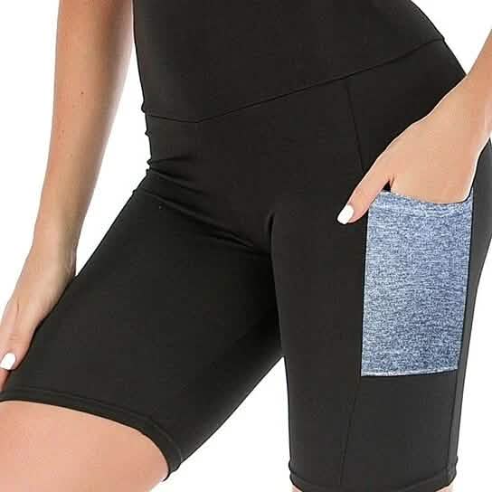 2-Pack: Women's High Waisted Biker Shorts With Pockets by DailySale