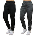 2-Pack Women's Loose-Fit Marled Fleece Jogger Sweatpants With Zipper Pockets by DailySale