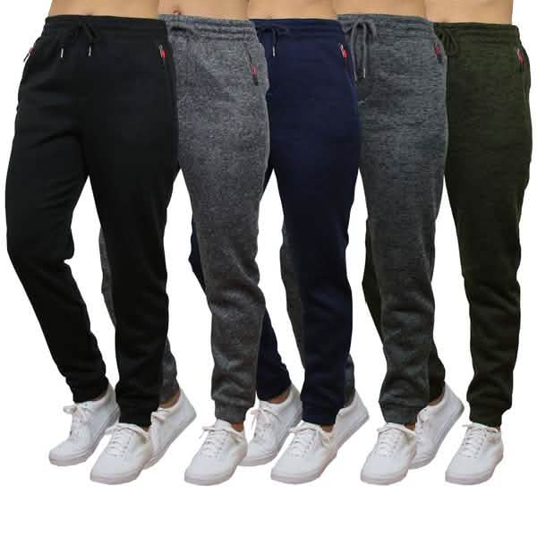 2-Pack Women's Loose-Fit Marled Fleece Jogger Sweatpants With Zipper Pockets by DailySale
