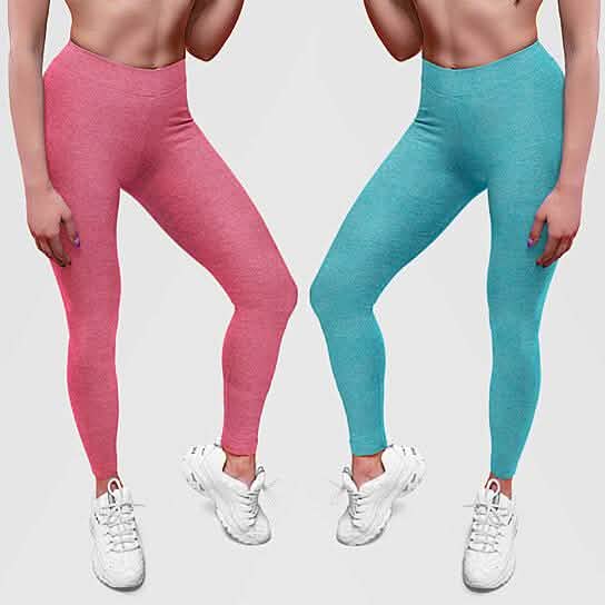 2-Pack: Women's Space Dye Seamless Ankle Length Lightweight Leggings by DailySale