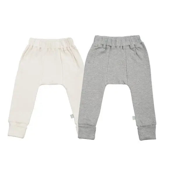 2 pc. pants set | ivory & heather grey by Finn + Emma
