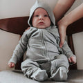 2 pc. zipper footie set | ivory & heather grey by Finn + Emma