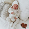 2 pc. zipper footie set | ivory & heather grey by Finn + Emma