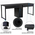 2-Person Metal Desk with Open Shelves by DailySale
