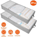 2-Piece: 70L Foldable Underbed Clothes Moisture Proof Zipped Organizer by DailySale