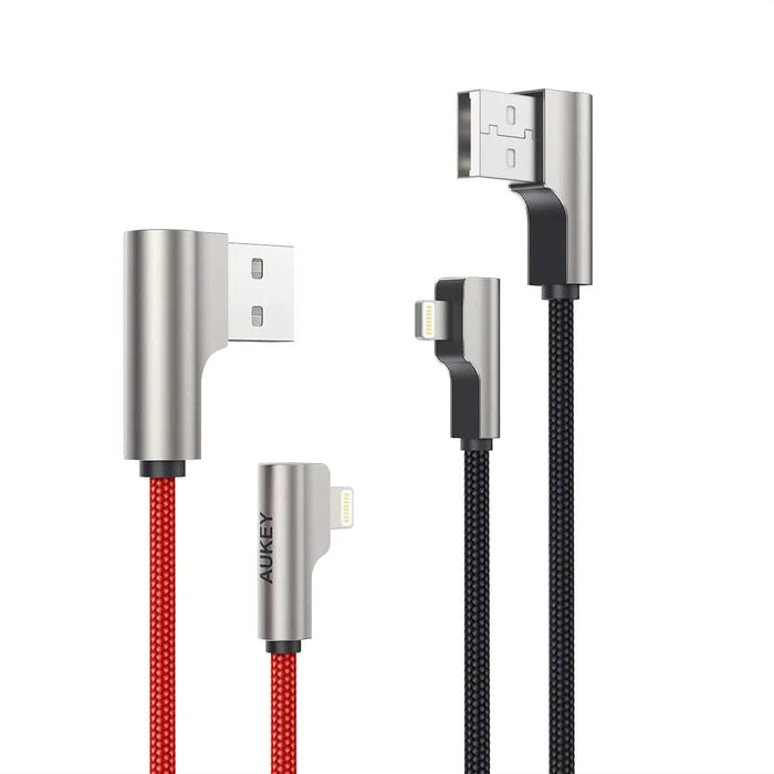 2-Piece: AUKEY 90 Degree Lightning Data Cable by DailySale