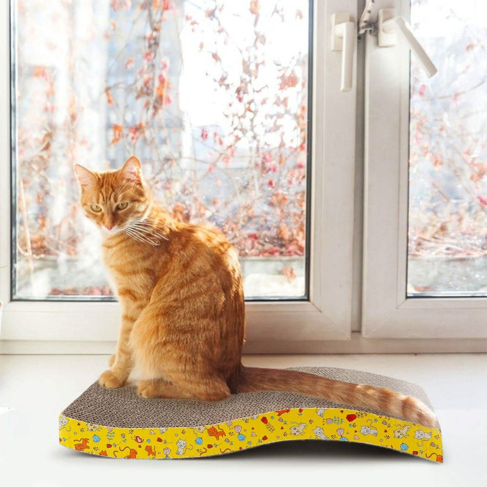 2-Piece: Cardboard S-shaped Curve Cat Scratching Pad by DailySale