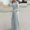 2-Piece: Drawstring Open Back Loose Trouser Legs Suit by DailySale