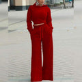 2-Piece: Drawstring Open Back Loose Trouser Legs Suit by DailySale