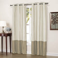 2-Piece: Faux Silk Thermal Two Toned Blackout Grommet Window Curtain Panels Set by DailySale