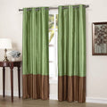 2-Piece: Faux Silk Thermal Two Toned Blackout Grommet Window Curtain Panels Set by DailySale