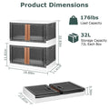 2-Piece: Foldable Stackable Storage Bins with Lid by DailySale