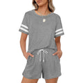 2-Piece: Loungewear for Women Short Sleeve Sweatsuit Sets Crewneck Loose Fit Outfits by DailySale
