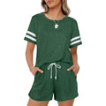 2-Piece: Loungewear for Women Short Sleeve Sweatsuit Sets Crewneck Loose Fit Outfits by DailySale