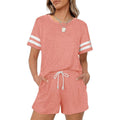 2-Piece: Loungewear for Women Short Sleeve Sweatsuit Sets Crewneck Loose Fit Outfits by DailySale