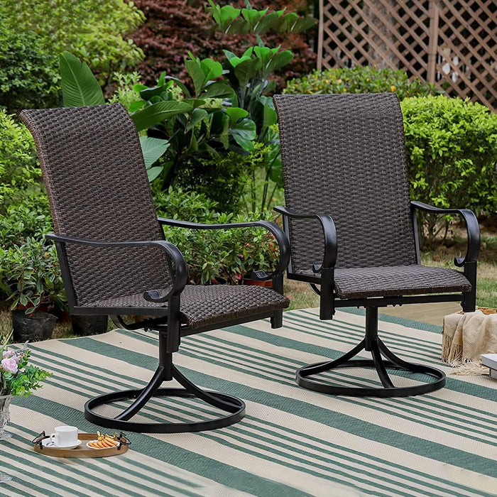2-Piece: Outdoor Swivel Rattan Dining Chair Set by DailySale