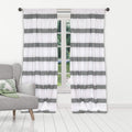 2-Piece Set: 100% Cotton Striped Pole Top Window Curtain Panel Pair by DailySale
