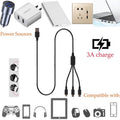 2-Piece Set: 3-Port LED Display High Speed Wall Charger White + 3-in-1 Cable Combo by DailySale