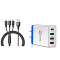 2-Piece Set: 4-Port High Speed Wall Charger + 3-in-1 Cable Combo by DailySale