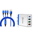 2-Piece Set: 4-Port High Speed Wall Charger + 3-in-1 Cable Combo by DailySale