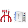 2-Piece Set: 4-Port High Speed Wall Charger + 3-in-1 Cable Combo by DailySale