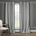 2-Piece Set: Blackout Faux Silk Foamback Room Darkening Grommet Window Curtains Pair Panel by DailySale