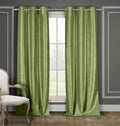 2-Piece Set: Blackout Faux Silk Foamback Room Darkening Grommet Window Curtains Pair Panel by DailySale